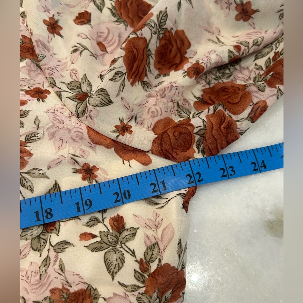 Indigo Soul Fall Floral Wrap Maxi Dress in Cream and Rust-Tone XXL - Picture 6 of 7